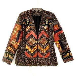Vintage Handmade Quilted Cotton Statement Blazer